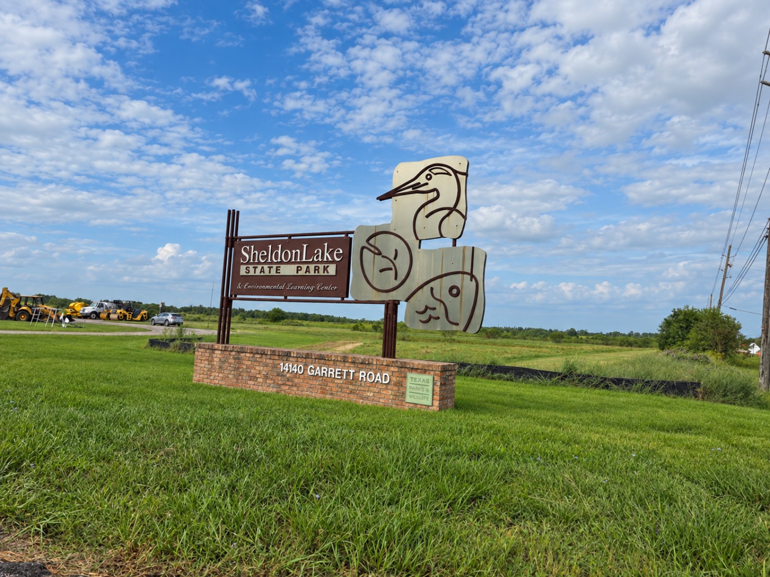 Entrance sign for Sheldon Lake State Park and Environmental Learning Center