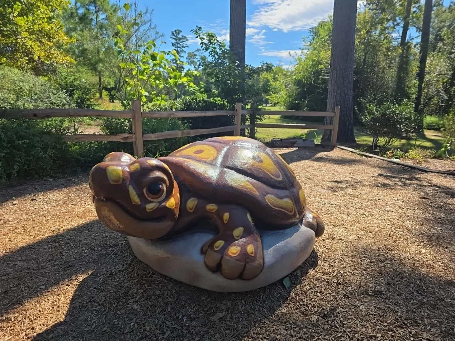 Large turtle sculpture in the garden