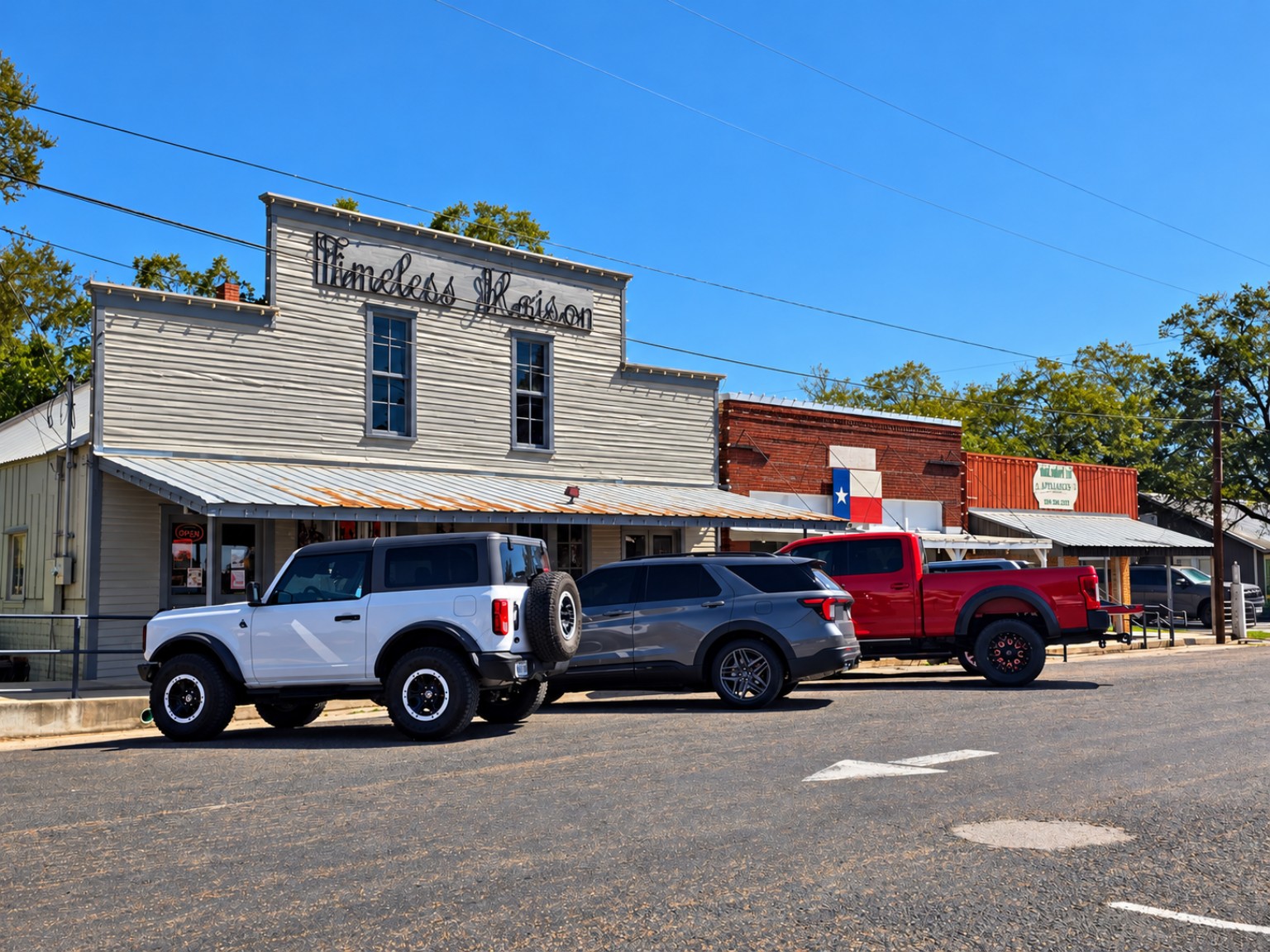 Timeless Maison and neighboring storefronts along the Fayetteville street